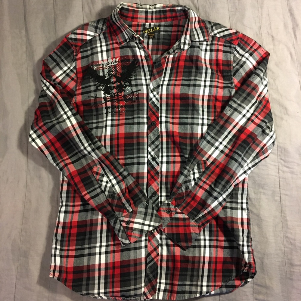 Helix brand, Flannel Shirt. Size Medium